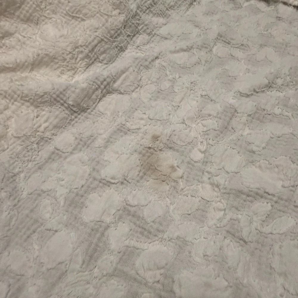 White shower curtain
